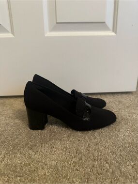 Classic Black Block Heel Pumps - Women's Dress Loafers